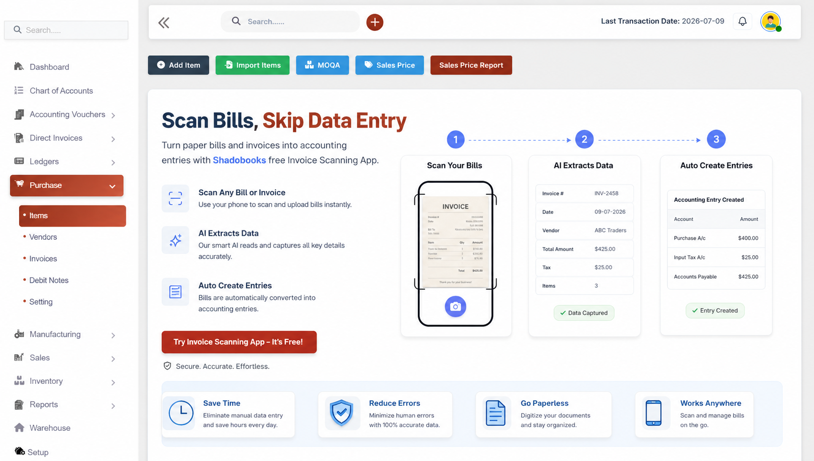 Scan Bills, Skip Data Entry