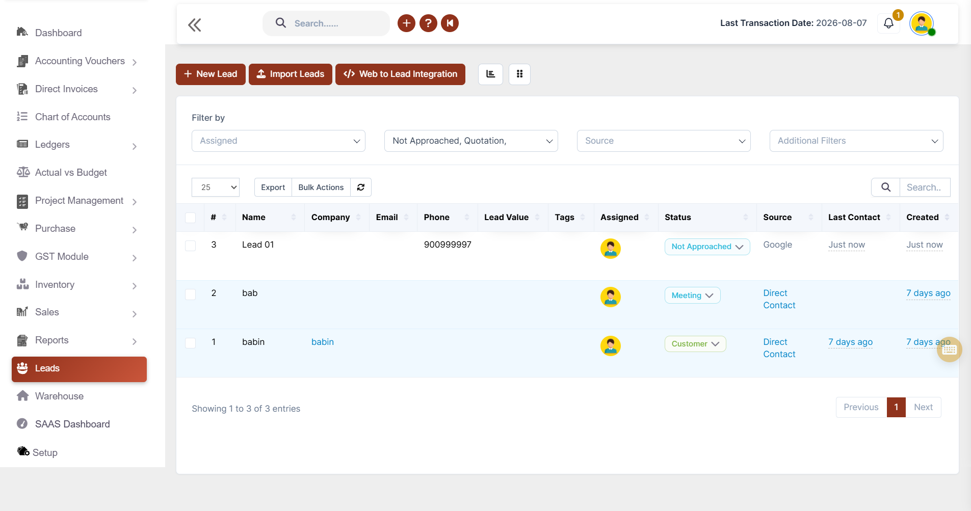lead creation management