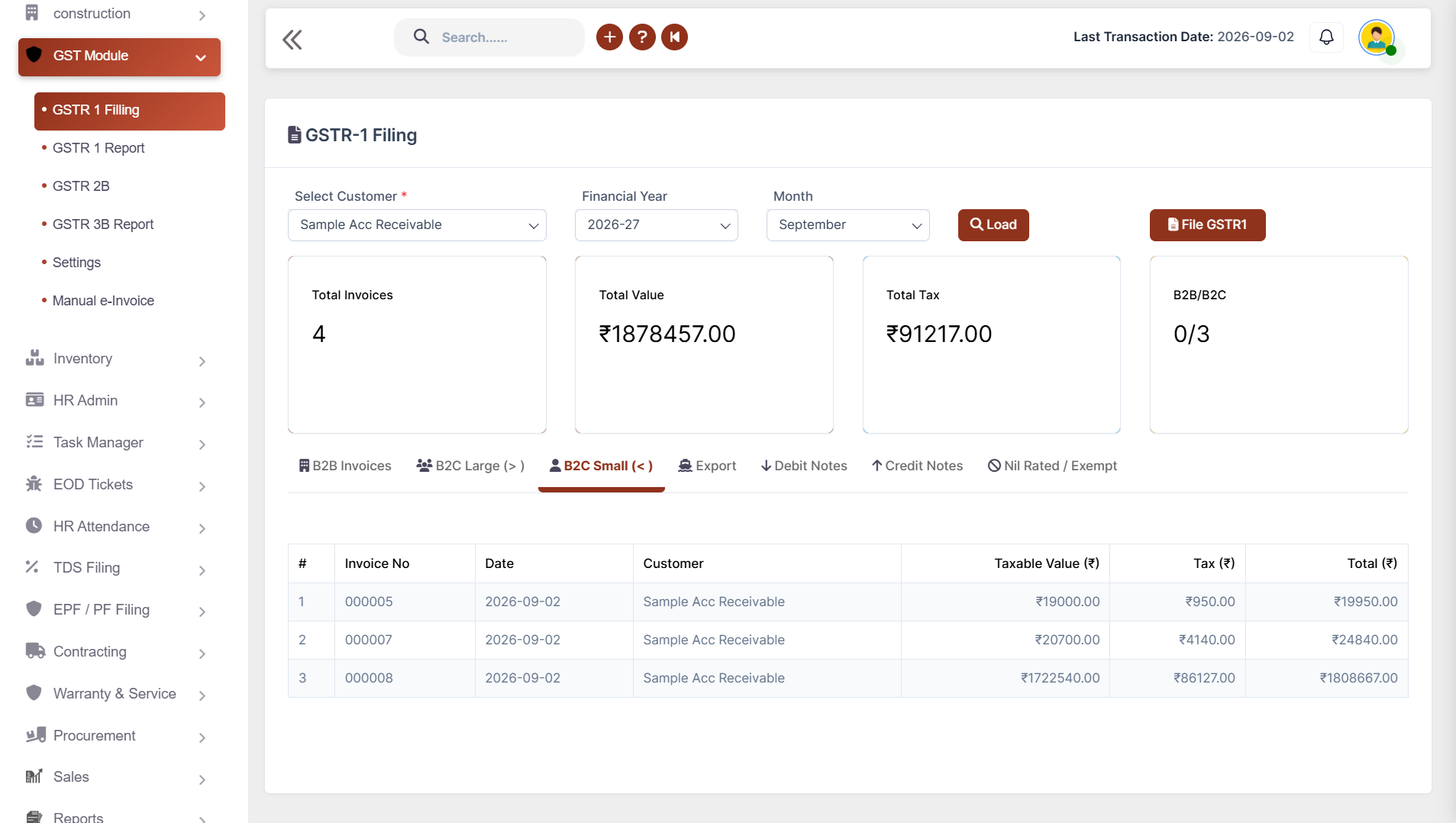 Sales and purchase management